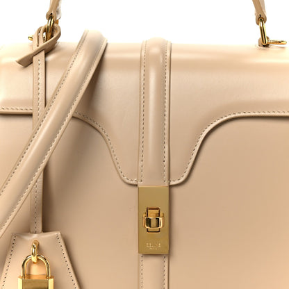 Satinated Calfskin Small 16 Top Handle Bag Nude