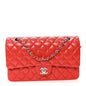 Caviar Quilted Medium Double Flap Red