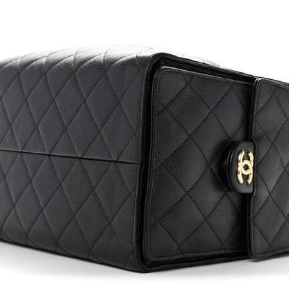 Caviar Quilted Medium Chanel 25 Handbag Black