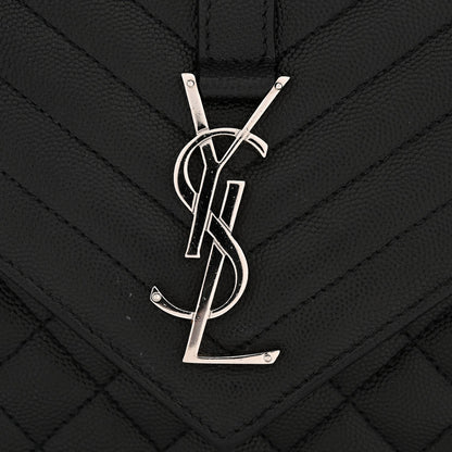 Grain De Poudre Textured Mixed Matelasse Triquilt Medium Monogram Satchel Black