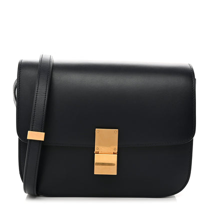 Box Calfskin Medium Classic Box Flap Bag Navy