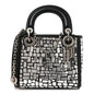 Smooth Calfskin Embroidered Mini Mosaic of Mirrors Lady Dior Black