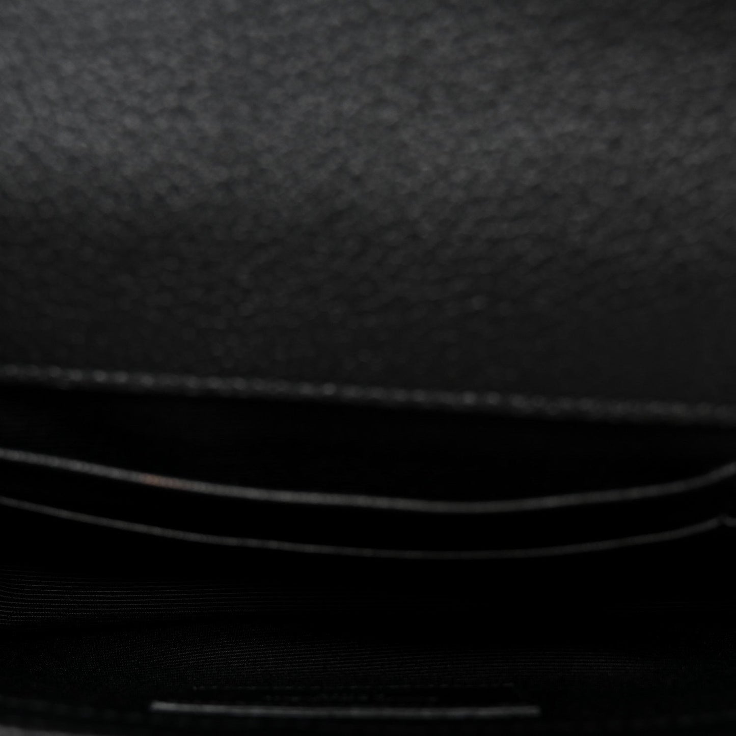 Grained Calfskin Matelasse Chevron Classic Monogram Baby Chain Bag Black