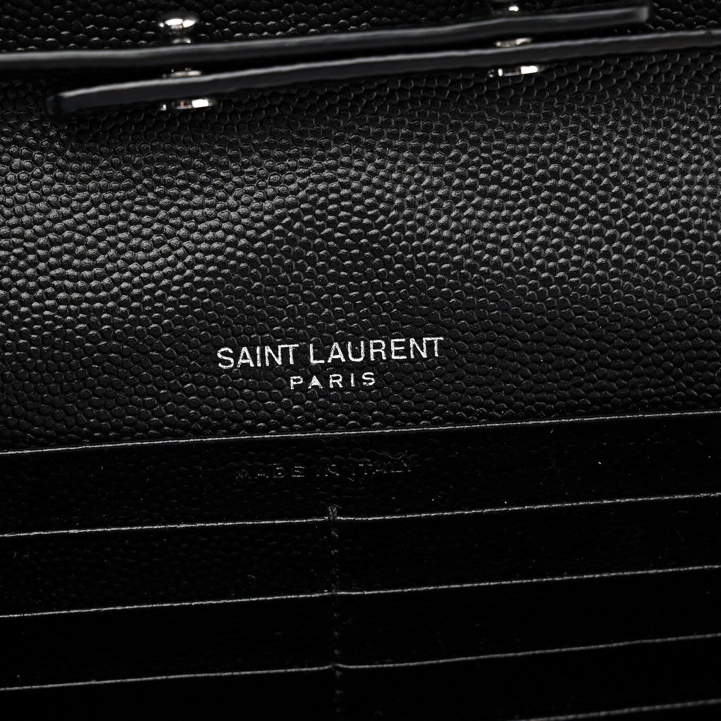 Grain De Poudre Matelasse Chevron Monogram Chain Wallet Black