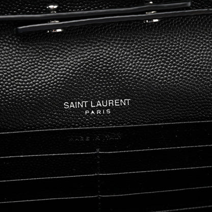 Grain De Poudre Matelasse Chevron Monogram Chain Wallet Black