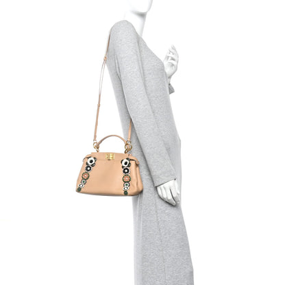 Nappa Flowerland Mini Peekaboo Iconic Satchel Miele Scuro