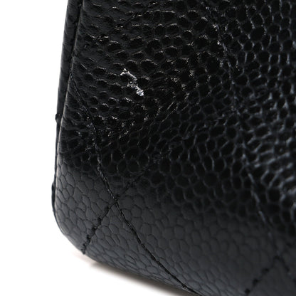 Caviar Quilted Small Double Flap Black