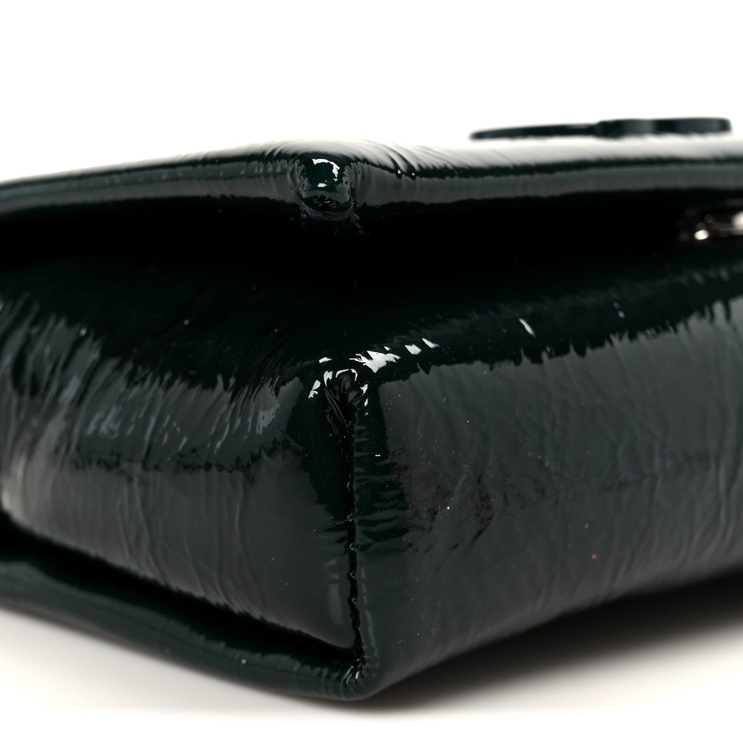 Naplak Patent Calfskin Monochrome Loubi54 Shoulder Bag Green