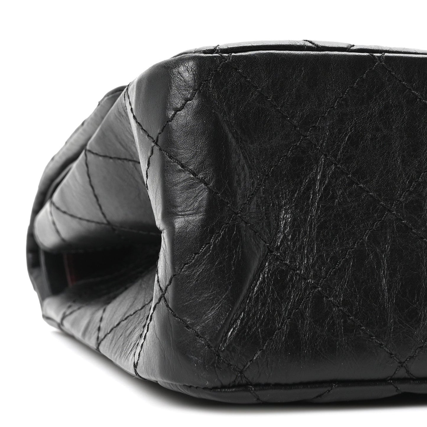 Aged Calfskin Quilted 2.55 Reissue 227 Flap Black