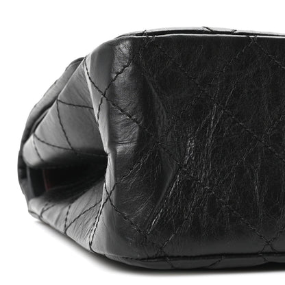Aged Calfskin Quilted 2.55 Reissue 227 Flap Black