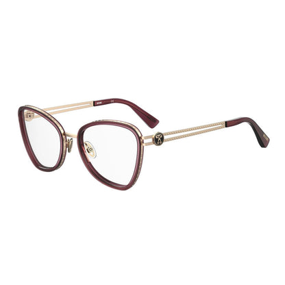 Moschino Eyeglasses Cat Eye Full Rim, Burgundy Frame and Clear Demo Lenses Lens MOS5840LHF00