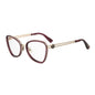 Moschino Eyeglasses Cat Eye Full Rim, Burgundy Frame and Clear Demo Lenses Lens MOS5840LHF00