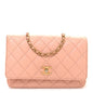 Lambskin Quilted CC Pearl Crush Wallet on Chain WOC Light Orange