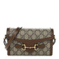 GG Supreme Monogram Mini Horsebit 1955 Shoulder Bag Beige Brown Sugar