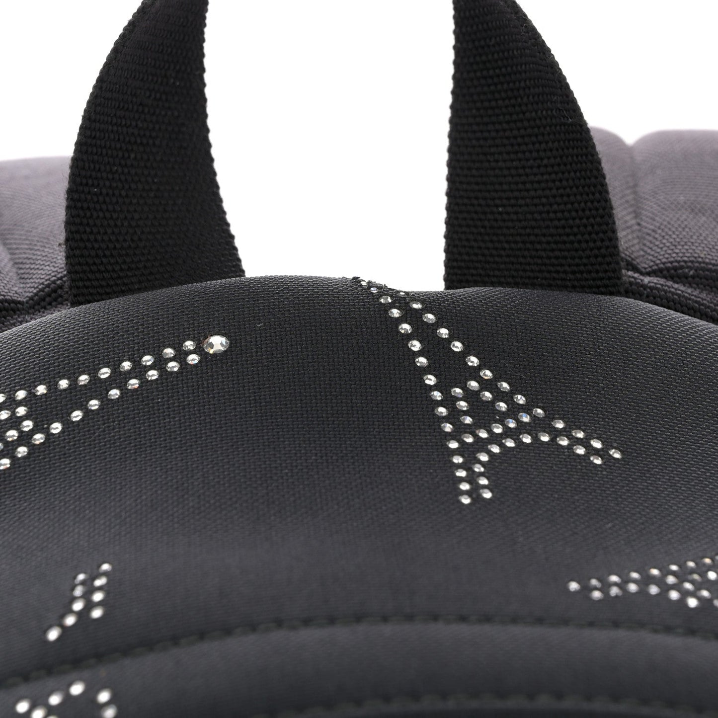 Canvas Crystal Embellished Eiffel Tower Explorer Backpack S Black