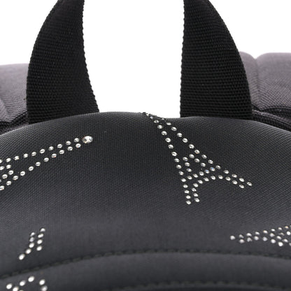 Canvas Crystal Embellished Eiffel Tower Explorer Backpack S Black