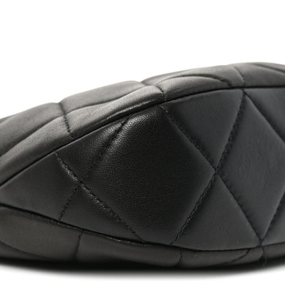 Lambskin Quilted CC Chain Hobo Black