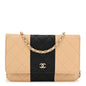 Lambskin Quilted Wallet On Chain WOC Beige Black