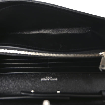 Grain De Poudre Mixed Matelasse Triquilt Monogram Chain Wallet Black
