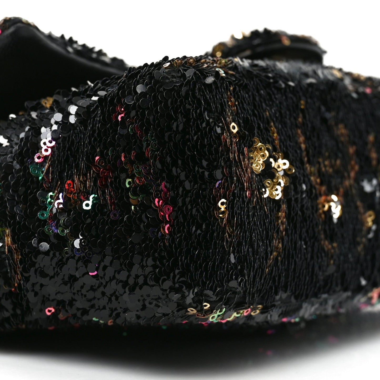 Sequin CC Small Single Flap Black Multicolor