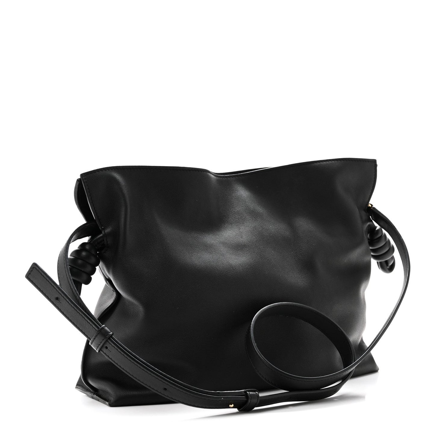 Nappa Calfskin Medium Flamenco Knot Clutch Black