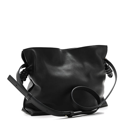 Nappa Calfskin Medium Flamenco Knot Clutch Black