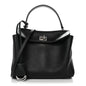 Natural Smooth Calfskin Mini Rodeo Top Handle Handbag Black