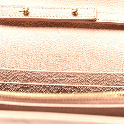Grain De Poudre Matelasse Chevron Monogram Chain Wallet Pale Pink
