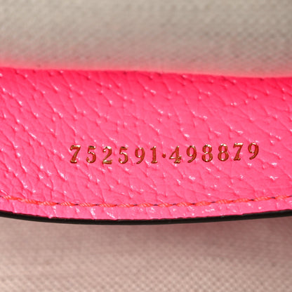 GG Supreme Monogram Textured Dollar Calfskin Web Ophidia Small Crossbody Bag Beige Ebony Fuchsia