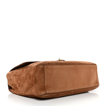 Suede Calfskin Souplissimo Maxi Flap Camel