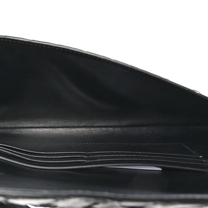 Nappa Intrecciato Long Andiamo Top Handle Clutch Black
