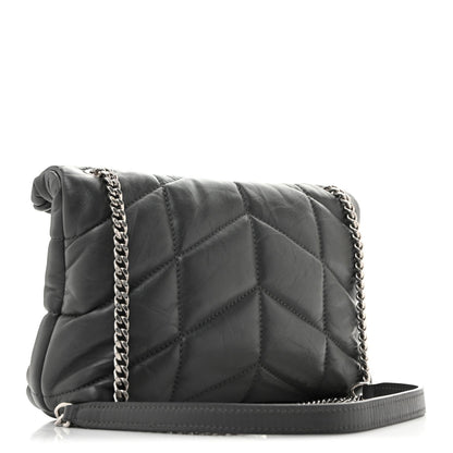 Lambskin Quilted Toy Loulou Puffer Monogram Chain Satchel Fog