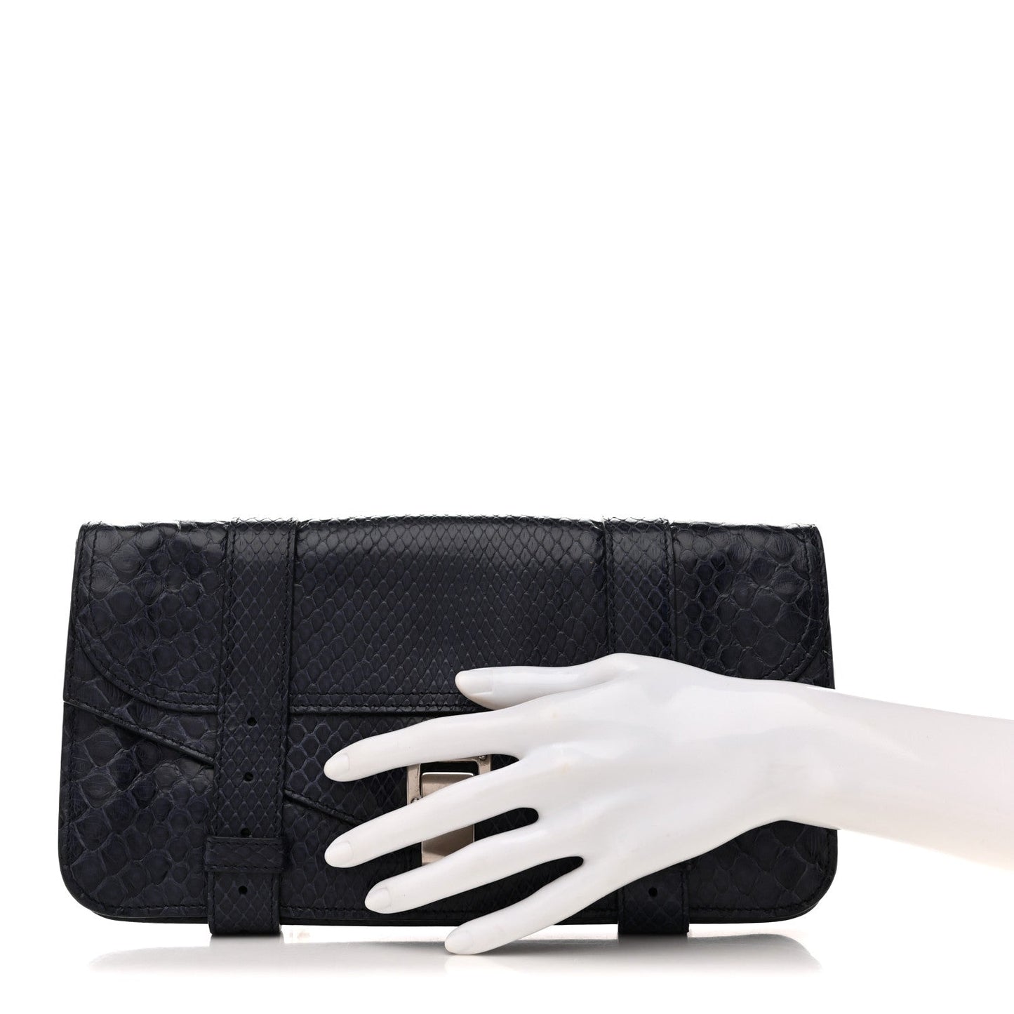 Snakeskin PS1 Pochette Clutch Blue