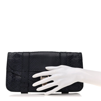 Snakeskin PS1 Pochette Clutch Blue