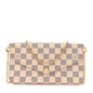 Damier Azur Pochette Felicie Chain Wallet Rose Ballerine