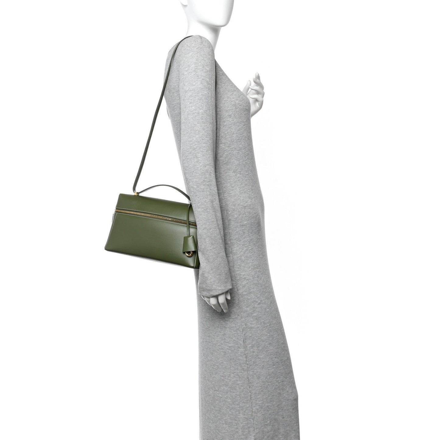 Saddle Calfskin Extra Bag L27 Dark Lichen