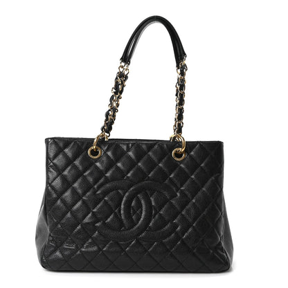 Caviar Quilted Grand Shopping Tote GST Black