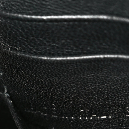 Shiny Calfskin Monochrome Crocodile Embossed Hourglass Chain Bag Black