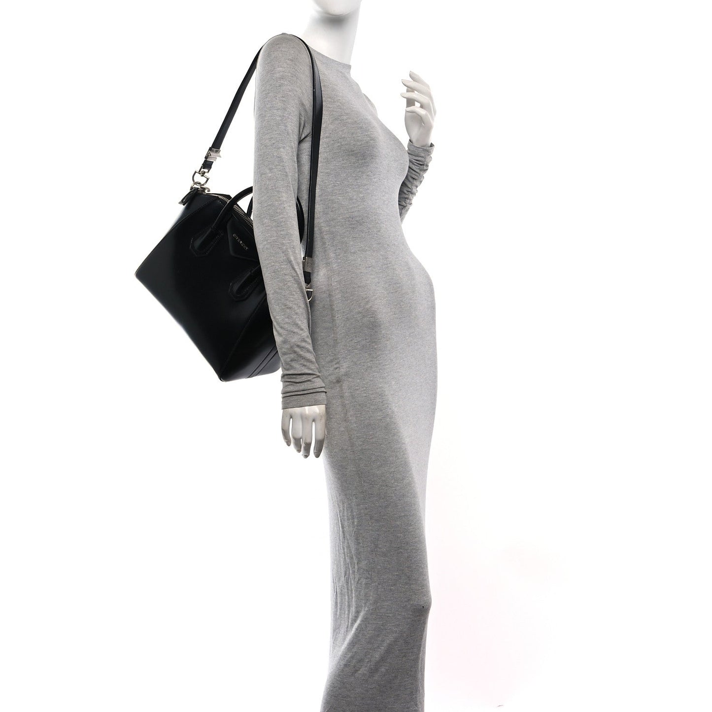 Shiny Lord Calfskin Small Antigona Black