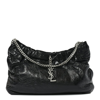 Calfskin Pac Ruched Hobo Black
