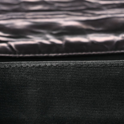 Glazed Calfskin Quilted Rita Top Handle Flap Black