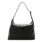 Shiny Lambskin Quilted Maxi Hobo Black