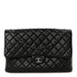 Calfskin Quilted XXL Travel Flap Bag Black