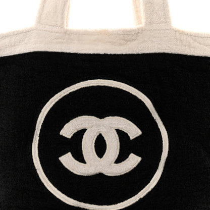 Terry Cotton CC Beach Tote Towel Set Black White