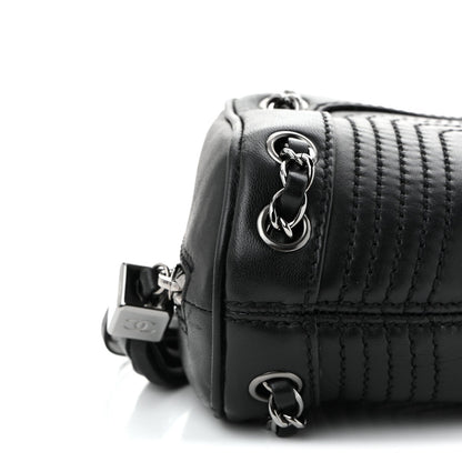 Lambskin Lax Small Tassel Shoulder Bag Black