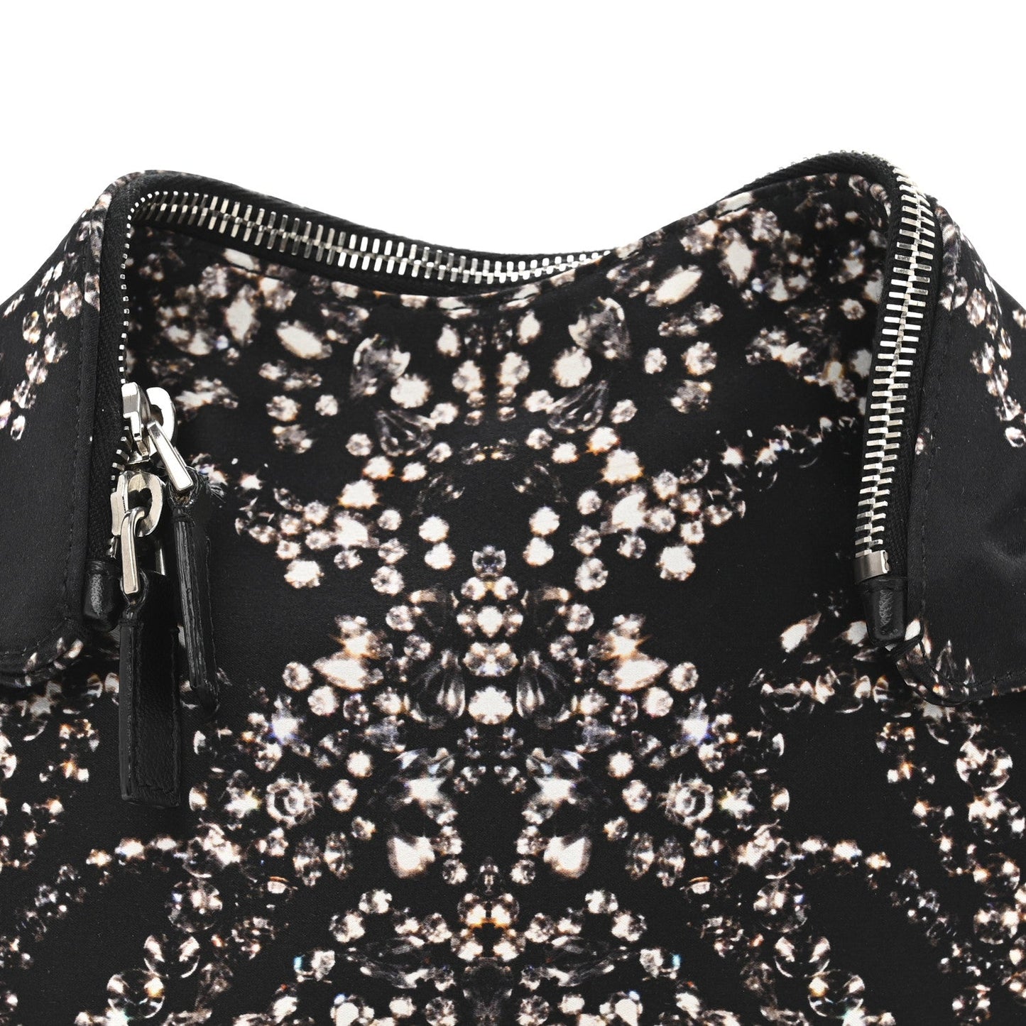 Silk Dandelion Print De Manta Clutch Black