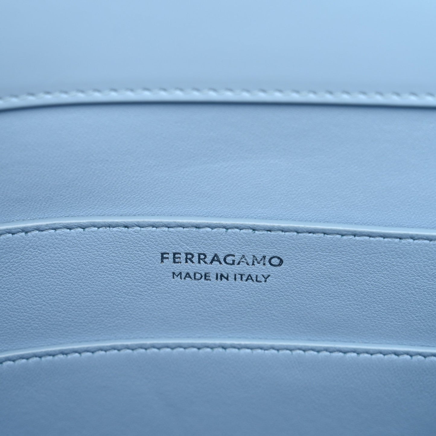 Brushed Calfskin North South Wanda Top Handle Bag Sky Blue