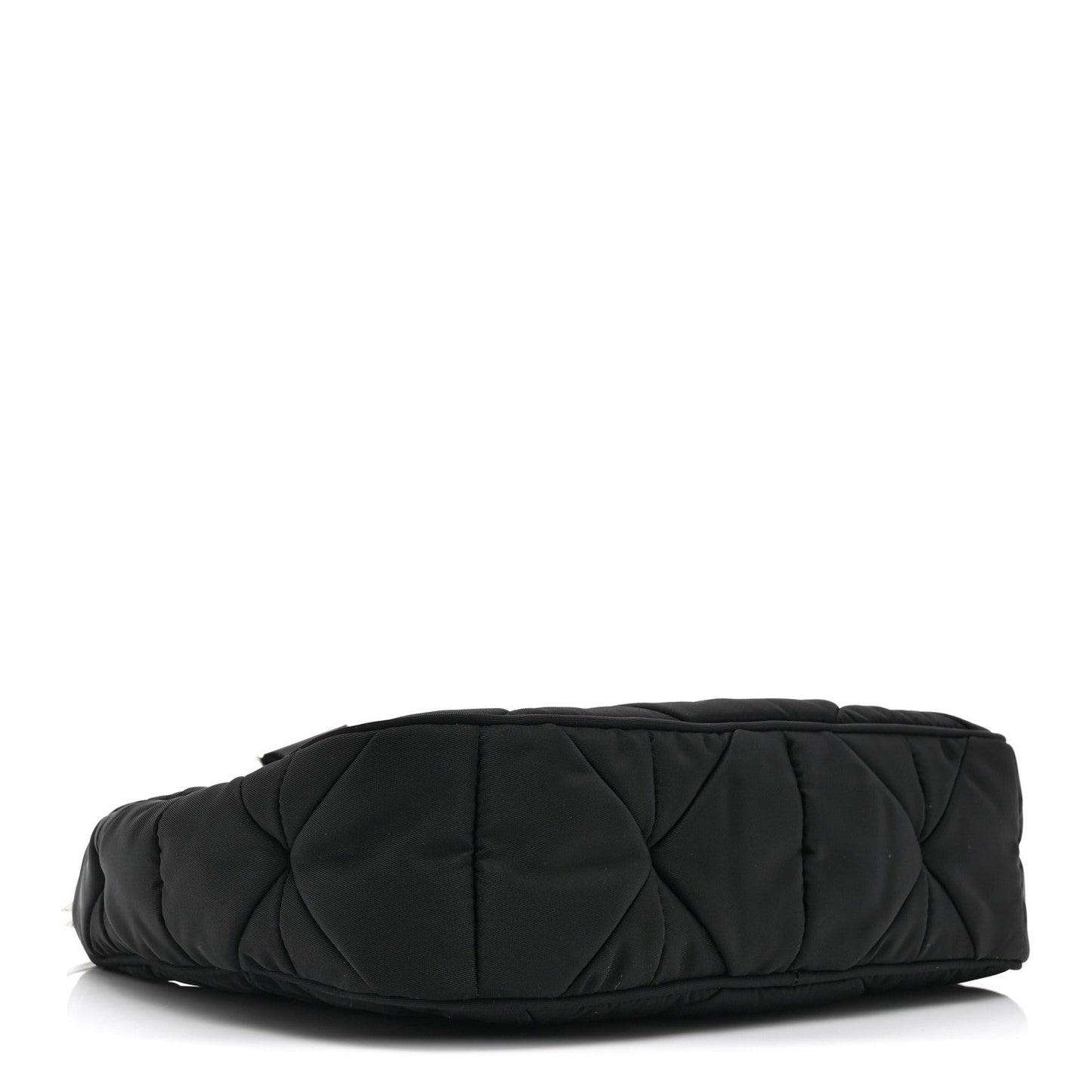 Re-Nylon Triangle Padded Patchwork Shoulder Bag Black