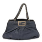Crinkled Lambskin Mia Tote Blue
