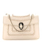 Calfskin Woven Chain Serpenti Forever Crossbody Bag White